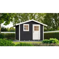 weka Gartenhaus 123 Gr.3 Satteldach Anthrazit 28 mm - Ihr Rückzugsort im Grünen - Holz-Gartenhäuser mit 28 mm Wandstärke, wetterfestem Schutz und modernem Schraubsystem für einfache Montage. Ideal für Hobby und Entspannung im Garten!