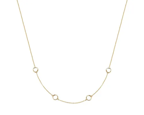 Glanzstücke München Silberkette gelbgold - Elegante Ankerkette aus 925 Sterling Silber mit gelbvergoldetem Talisman im Kreisdesign, inspiriert vom Geo-Trend. Ideal für stilbewusste Damen, die ein modernes Schmuckstück suchen.