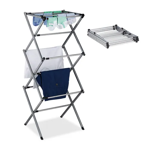 Wäscheständer Trockengestell in silber von Relaxdays