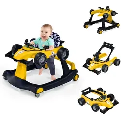 Costway Lauflernwagen, Gelb, Kunststoff, 64x56x76 cm, Spielzeug, Babyspielzeug, Lauflernwagen