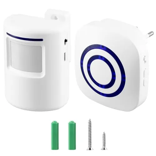 QWORK® Kabelloser Durchgangsmelder mit 38 Klingeltönen