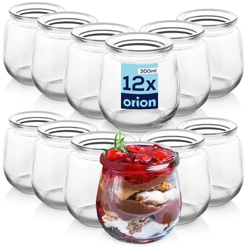Joghurtglas Dessertglas Glasbehälter Einmachgläser 300 ml 12 Stk.