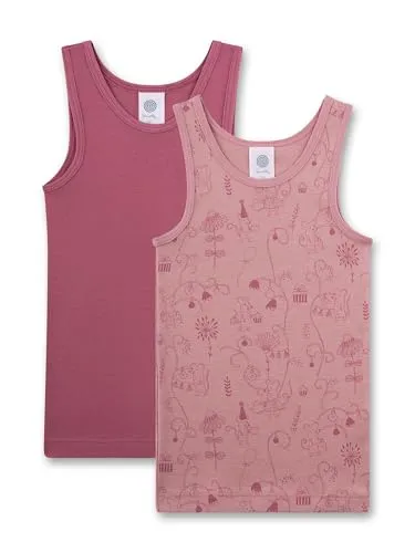 Sanetta Mädchen-Unterhemd (Doppelpack) rosa Mäuse | Hochwertiges und nachhaltiges Unterhemd für Mädchen aus Bio-Baumwolle.