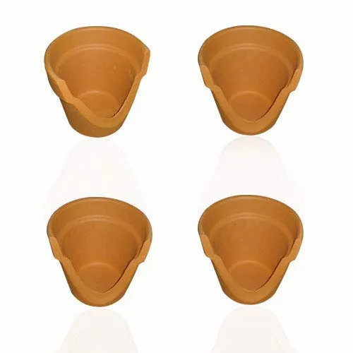 4er-Set Terracotta-Teelichthalter – Perfekt für Bastelnachmittage & Ferienfreizeiten, h 8 cm, Ø o. 9,2 cm, Ø u. 6 cm