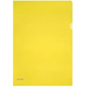 Herlitz Sichthüllen 50009121, A4, genarbt, 0,19mm, aus PP, gelb, Pyramidenprägung, 10 Stück