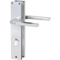 Basi - Langschild-Garnitur - ZB 4100 - Alu F1 - Eckig - Lochung WC/Bad - 7420-1401