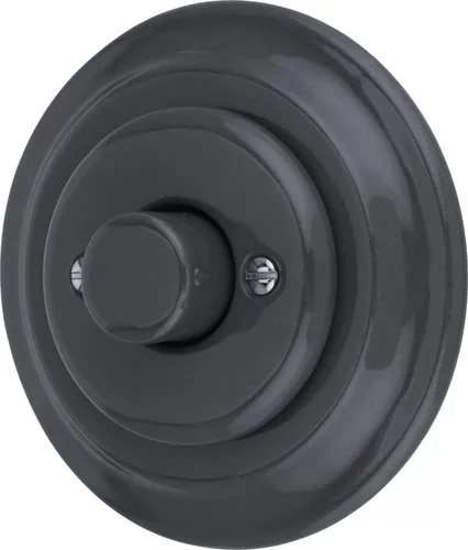 Unterputz Porzellan Retro LED Drehdimmer I PR1 dunkelgrau