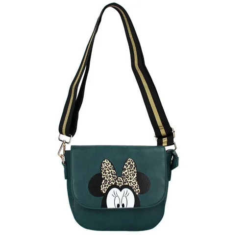 Disney Minnie Mouse Umhängetasche - Bunte Schultertasche aus 100% PU Leder mit Reißverschluss, ideal für kleine Disney-Fans ab 3 Jahren.