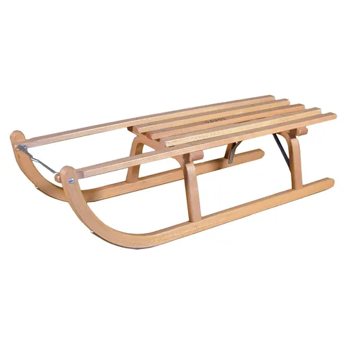 Ress Davoser Schlitten aus Holz, Einheitsgröße HW 2024 - Klassischer 90 cm Rodelschlitten aus verleimtem Buchen-Formholz mit verzinkten Stahlkufen, ideal für winterliche Abenteuer im Schnee.