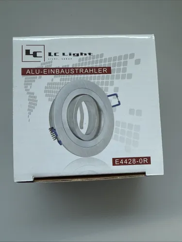 LC Light Einbaustrahler rund Rahmen Bicolor Alu-Natur Doppelring Deckenpot Ø92mm