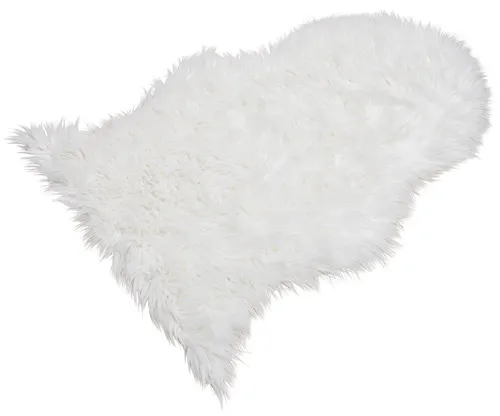 matches21 HOME & HOBBY Fellteppich Großes langflor Deko-Fell als Fell-Imitat in 90 x 60 cm weiß, fellförmig, Höhe: 20 mm, Flauschiges Kunstfell als Fell-Teppich Stuhl-Überwurf Sitzauflage