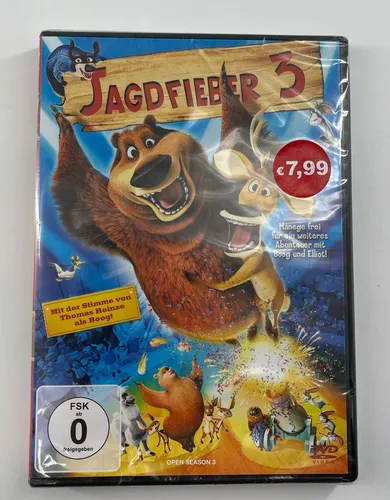 DVD Jagdfieber 3 - Open Season 3, NEU OVP - Unterhaltsamer Familienfilm auf DVD, noch eingeschweißt und in deutscher Sprache, ideal für Filmabende und Sammler.