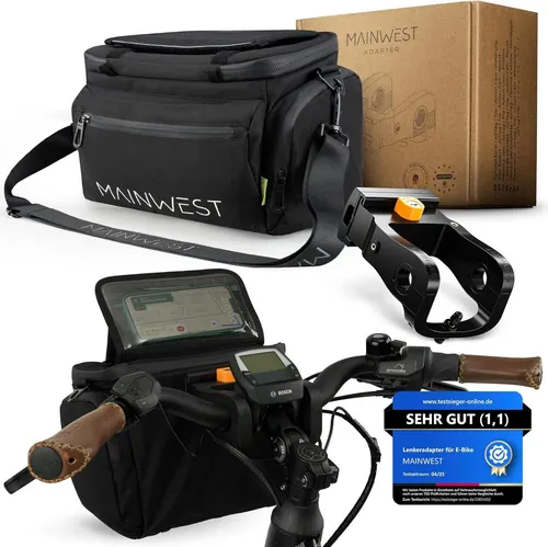 MAINWEST Lenkertasche 6,5L für E-Bike – Mit Handyfach & Kühltasche