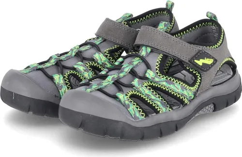 Lurchi 95L0053001 Sandale, dkgrey-Grey-Lime, 29 EU - Wanderschuhe für Kinder, sportlich und bequem für unbeschwerte Sommerabenteuer