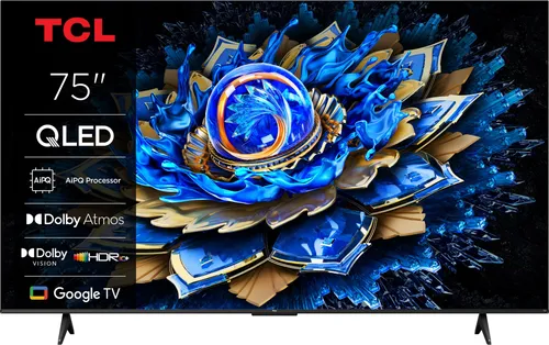 TCL 75T69C 75 Zoll QLED Fernseher mit Smart Google TV in silber von TCL