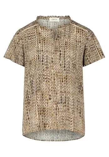 Cartoon Blusentop Kurzarm Bluse in Braun Größe 44 - Modische Bluse aus 100% Viskose, ideal für lässige Outfits und angenehm zu tragen.