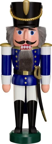 Seiffener Volkskunst Nussknacker Husar 28 cm (blau) in blau von Seiffener Volkskunst
