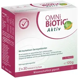 OMNi BiOTiC Aktiv - im Alter - Nahrungsergänzungsmittel für Vitalität im Alter mit 11 Bakterienstämmen und 5 Milliarden natürlichen Darmbakterien pro Portion. Unterstützt die Darmflora und fördert das Wohlbefinden.