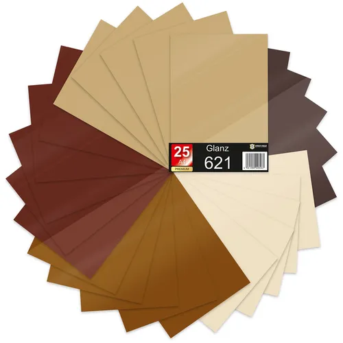 25er Set DIN A4 Bögen Braun 30x21cm ORACAL 621 Glanz Folie Auto Plotter