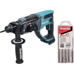 Makita DHR 202 Z Akku Kombihammer 18 V - Akkuschrauber mit 2,0 J Schlagenergie und 5 tlg. Bohrer Set – ideal für präzises Bohren und Meißeln in Beton und Mauerwerk.