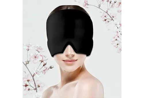 FEELVIT Schlafmaske Anti-Migräne Maske Relief Cap, Anti-Kopfschmerz, Migräne Maske + Anleitung, Linderung und Entspannung mit Wärme-/Kältetherapie