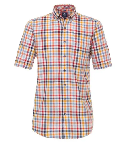 Redmond Herren Kurzarm Hemd Regular Fit in Rot (Größe M) - Kariertes Kurzarmhemd mit Button-Down-Kragen und praktischer Brusttasche. Ideal für entspannte Anlässe und den Alltag.