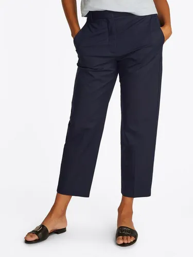 Tommy Hilfiger Damen Chino Hose Slim Fit, Blau (Dark Night Navy) - Eleganz für jeden Anlass - Damen-Hosen in Slim Fit aus 65% Bio-Baumwolle, ideal für Büro und Alltag. Zeitloses Design mit optimaler Passform und Tommy Hilfiger Branding für einen stilvollen Look.