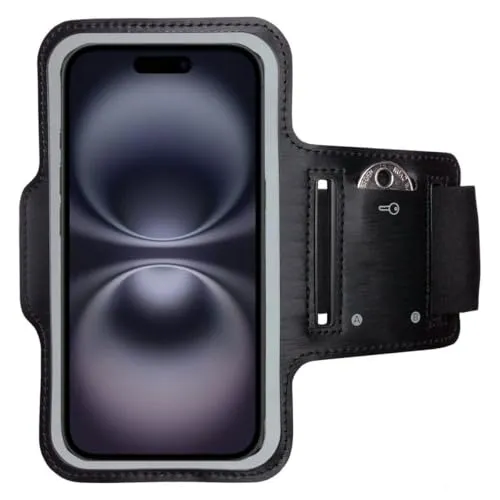 CoverKingz Sportarmband für iPhone 16 Plus - Armtasche mit Schlüsselfach Oberarm Halterung - Sport Laufarmband Handy Armband