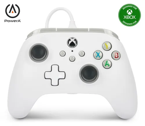 PowerA Wired Controller für Xbox - Weiß - Kabelgebundener Controller für Microsoft Xbox One und Series X, bietet präzise Steuerung und sofortige Reaktion für ein verbessertes Spielerlebnis.
