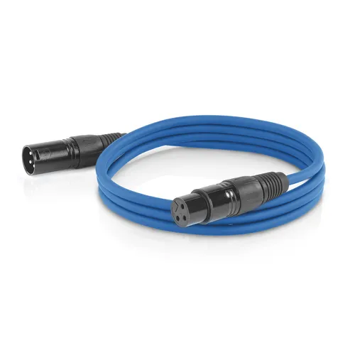 Mikrofonkabel Audio Kabel XLR 3m blau Verbindungskabel Musikkabel 3-Pin