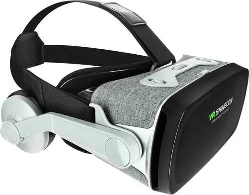 Avizar, Smartphone-VR-Brille mit 3.5mm Klinkenkabel und einstellbaren Kopfbändern, Grau