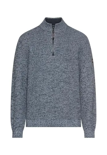 camel active Herren Strick-Troyer mit melierter Struktur Tintenblau, menswear-6XL