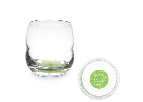 Natures-Design Glas Mythos Chakra Herz, Affirmation Liebe 0,25l, bleifreies Glas