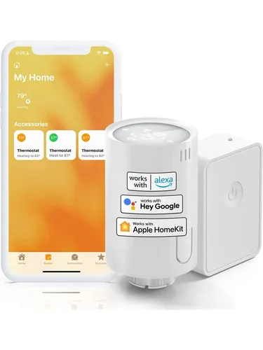 Meross Smart Radiator Thermostat Starter Kit - Intelligente Temperaturregelung für energieeffizientes Heizen, kompatibel mit Smart Home Systemen