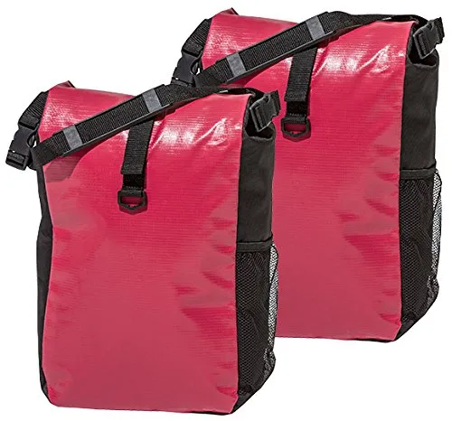 4Uniq Fahrradtasche Gepäckträger Tasche 2er Set Verschiedene Versionen (rot/schwarz)