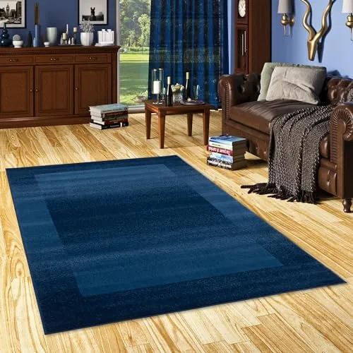 Pergamon Designer Teppich Velours Samba in blau von Pergamon