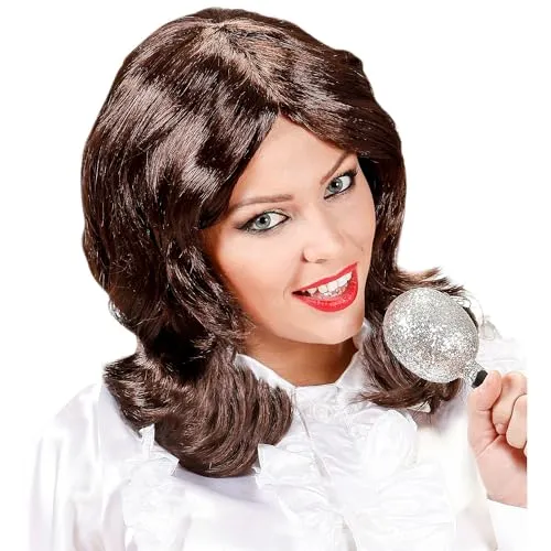 W WIDMANN MILANO Party Fashion D0591 - Perücke 70er Jahre Pop Star Frida, blond, Sänger, Karneval, Mottoparty