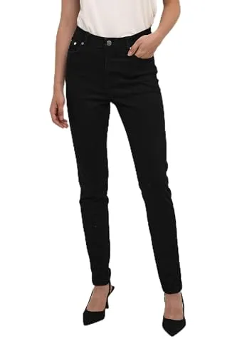 KAFFE Jeans KAsimone Damen Jeans Slim Fit High Waist Jeanshose Hoher Taille 40, Washed Black Denim