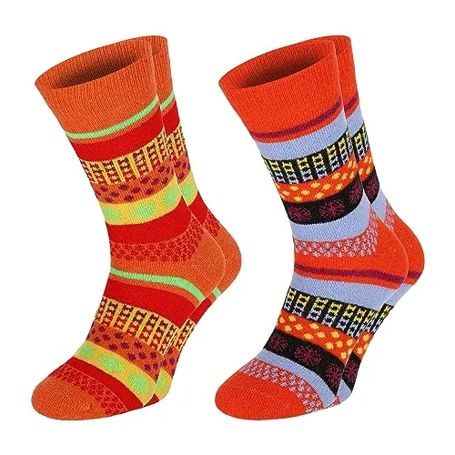 Chili Lifestyle WOOL FASHION bunte Wollsocken Damen Herren 2 Paar super warme Wintersocken 39-42 / 43-46