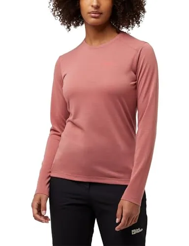 Jack Wolfskin Damen Vonnan Ls W T-Shirt, Mineral Red, XL EU - Shirts, leichtes und schnelltrocknendes Langarmshirt für optimalen Tragekomfort bei Outdoor-Aktivitäten.