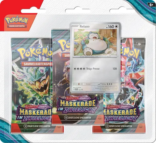 Pokémon Sammelkartenspiel: 3er-Pack-Blister Karmesin & Purpur
