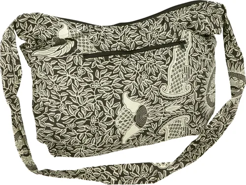 Ethno Schulterbeutel, Hippie Tasche, exotische Schultertasche - schwarz