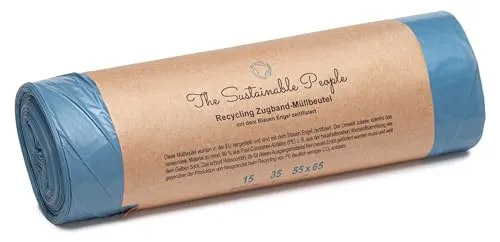 TSP Recycling Zugband Müllbeutel 35L in blau von The Sustainable People