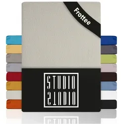 STUDIO Spannbettlaken Frottee 180x200 cm - Bettlaken aus weichem Frottee, OEKO-TEX 100 zertifiziert, ideal für Matratzen bis 25 cm Höhe, pflegeleicht und bügelfrei – für erholsamen Schlaf.