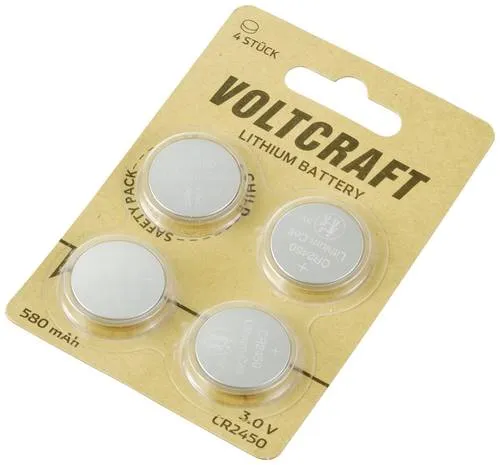 VOLTCRAFT Knopfzelle CR 2450 3V 4 St. 580 mAh Lithium CR2450