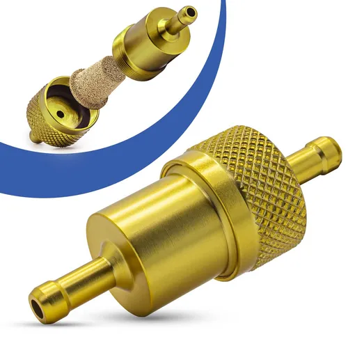 Universal Kraftstofffilter 7mm Aluminium Benzinfilter KFZ Auto Motorrad Gold