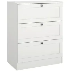 P & B Kommode, Weiß, Metall, 3 Schubladen - Moderne P & B Kommode in Weiß aus Metall mit 3 praktischen Schubladen. Ideal für Ihr Wohnzimmer, bietet Stauraum und ist in verschiedenen Typen erhältlich. FSC Mix zertifiziert für geprüfte Qualität.