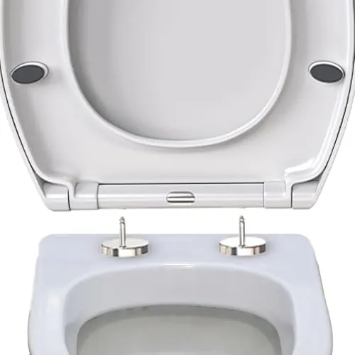 WC-Sitz mit Absenkautomatik und Schnellverschluss, oval, universell
