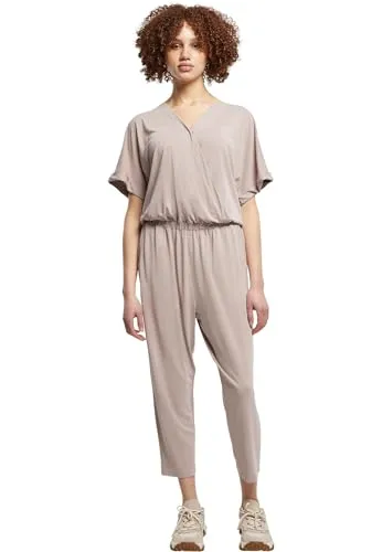 URBAN CLASSICS Damen Modal Jumpsuit in Duskrose - Stylischer 1-tlg. Overall aus 77% Modal für hohen Tragekomfort, ideal für entspannte Tage oder besondere Anlässe.