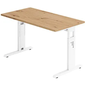 Hammerbacher C-Fuß Schreibtisch 120x67cm - Kinderschreibtisch mit höhenverstellbarem C-Fuß-Gestell in Weiß, ideal für ergonomisches Arbeiten und optimale Anpassung an das Wachstum Ihres Kindes.